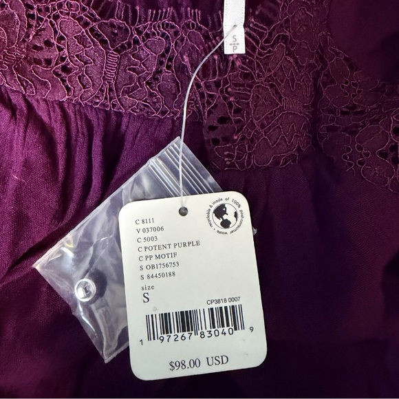 NEW FREE PEOPLE Flutter by Lace in Potent Purple Size S - Picture 5 of 5